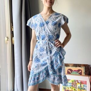 Bell by Alicia Bell wrap dress (blue and white)